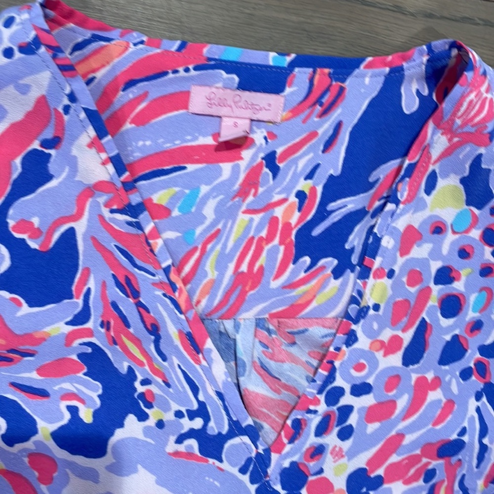 Lilly Pulitzer V Neck Dress - multi color , size small - Picture 3 of 3